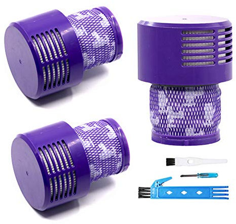 BSDY YQWRFEWYT Filtro sostitutivo sottovuoto da 3 Pezzi per Dyson V10 SV12, Compatibile con Il Filtro Dyson Codice 969082-01