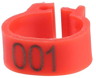 Pssopp 100 Stück Taubenringe 8 mm Vogel Taube Bänder Taubenfußringe Kunststoff Geflügelbeinringe für Geflügel Vögel(Rot)