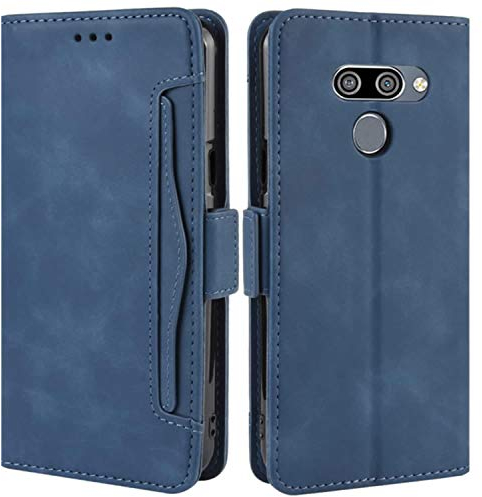 HualuBro Handyhülle für LG Q60 Hülle, LG K50 Hülle Leder, Flip Case Cover Stoßfest Klapphülle Handytasche Schutzhülle für LG Q60 / LG K50 Tasche (Blau)