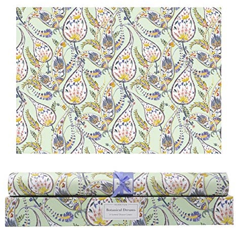 Merriton Duftende Schubladeneinlagen, frischer Duft, Papiereinlagen für Schränke, Schubladen, Kommoden, Wäscheschrank, perfekt für Küche, Bad, Waschtisch (6 Blatt) (Botanical Dreams)