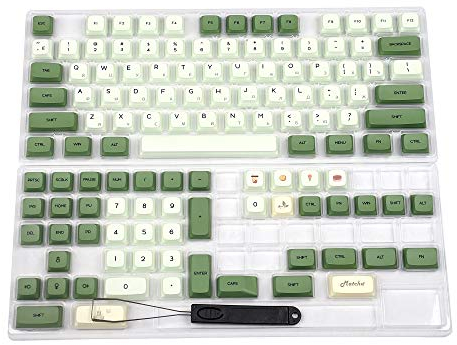 YMDK Matcha Dye Sub ZDA PBT Tastenkappe ähnlich XDA Japanisch Koreanisch Russisch für MX Keyboard 104 87 61 Melody 96 KBD75 ID80 GK64 68 (Russisch)