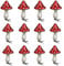 KNIKGLASS Glas-Pilz-Ornament-Clips, personalisierte Weihnachtsglas-Ornamente mit Krokodilklemme für Weihnachtsbaumdekoration, pilzförmige Weihnachtskugeln (12 Stück)