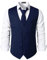 PARKLEES Herren Hipster Urban Design Business formelle Weste Slim Fit Anzug Smoking Kleid Weste, navy, XXL