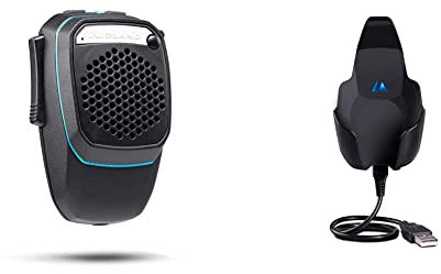 Midland C1363 Dual Mike Wireless con Modalità Analogica e Digitale con Connessione Bluetooth, 1 Microfono, Cavo USB, Porta Microfono da Auto e Docking Station C1364 con Ricarica Wireless Integrata