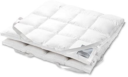 HANSKRUCHEN® Diamant de Luxe Topper 120x200 cm - Made in Germany Daunen Topper aus 100% Baumwolle - Mit extra Dicker Füllung für höchsten Liegekomfort