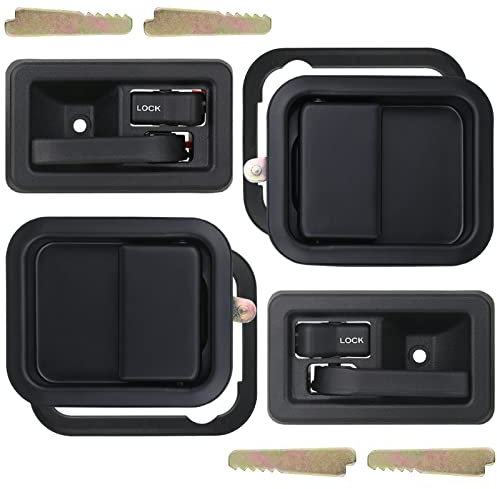 APPERFiT Türgriffe für Außen- und Innenbereich, kompatibel mit Jeep Wrangler YJ TJ 1991–2006 mit vollen Türen, ersetzt 55176382AE 55176383AE 55176477AB 55176476AB
