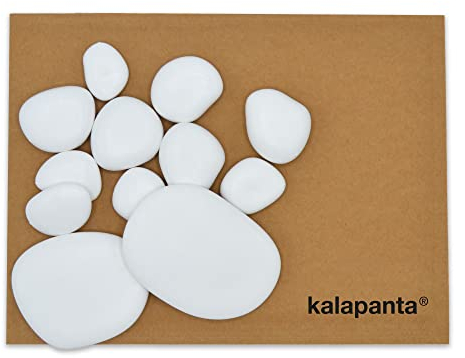 Kalapanta Kit Try-Pack 12 gemischte Dekosteine (10 kleine, 2 große, Weiss), recycelter Kunststoff für Töpfe, Malerei, Aquarien, Garten