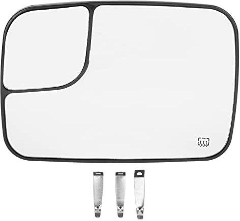 Rückspiegelglas, Beheizbares Spiegelglas für Fahrer und Beifahrerseite, Toter Winkel Spiegel für DODGE RAM 1500 2500 3500 PICKUP 2005-2009, Auto-Rückspiegelglas mit Trägerplatte, 5161011AA(L)