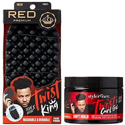 RED by Kiss X Bow Wow Styler et gel torsadé avec brosse durable pour des ondulations, boucles et torsions définies – Tenue douce pour cheveux nourris, naturellement brillants (ensemble économique)