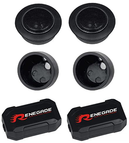 KIT Set pour Renegade RX6.2T 2 tweeters 5,3 cm 53 mm 100 Watts rms 200 Watts Max avec Aimant néodyme + 2 adaptateurs et 2 crossovers, 2 pièces
