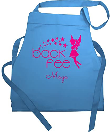 Schürze - Backschürze Damen Frauen - Back Fee Backfee I Geschenk Backen I Hobbybäckerin - 60x87 - Hellblau - personalised apron geschenke für hobbybäcker gift baking kochschürzen