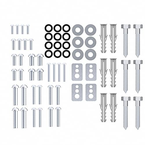 Perfect VESA Schraubenset - 66 teilig, optimal für Befestigung, TV Wandhalterung, Halterung, Befestigungsschrauben mit Dübel & Unterlegscheiben, silber
