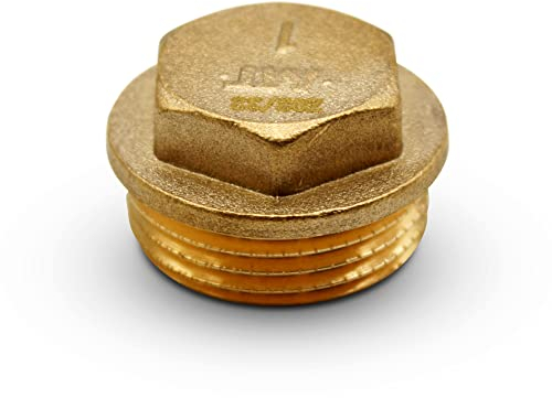 DOJA Barcelona | Tappo Maschio Flangiato | Filettatura Esterna | Tappo Rubinetto Esagonale Maschio 1/2'' | Ottone | Tappo Maschio Gas, Scarico Lavandino/Lavatrice, Radiatore, Tubo Rubinetto Acqua