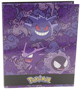 Pokémon, Ringordner, 4 Ringe, Gengar, Schulmaterial, Ordner, Ordner, Violett, offizielles Produkt (CyP Brands)
