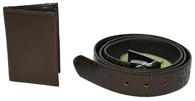 Ted Baker Gramms T Lasergravierter Gürtel und Kartenhalter Set, braun, Einheitsgröße, Klassisch