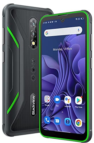 Blackview IP68 Rugged Mobile Phone BV5200 PRO, ArcSoft® 13MP+8MP, 4GB+64GB(1TB Extension), Android 12 DUAL SIM Free Waterproof Smartphone Unlocked, 6.1'' HD+, 5180mAh Battery, MIL-STD-810H, NFC Green
