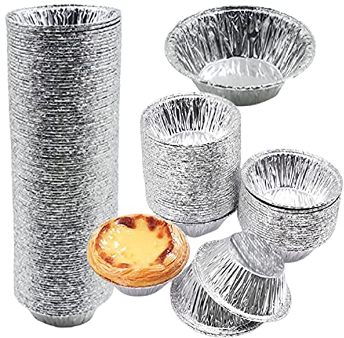 250 Pièces Moule Mini Tartelette, Aluminium Oeuf Tarte, Moule Tartelette Ronde, Moule à Tarte Tartelette, Moules Jetables En Aluminium Pour La Cuisson De La Cuisine, Desserts, Tartes à La Confiture