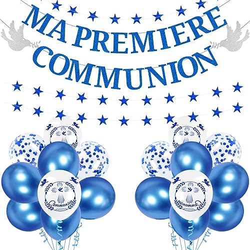 iZoeL Dekoration Kommunion Luftballons blau 2