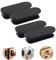 CiciIng Lot de 4 poignées de porte autocollantes - En plastique - Pour fenêtre, porte en verre, tiroir - Noir