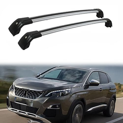 Auto Dachträger Dachreling für Peugeot 3008 2016-2022, Dach Gepäckträger aus Aluminium,Silver Black