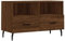 vidaXL Engineered Wood TV Cabinet with Iron Legs - Brown Oak, Spacious Contemporary Media Stand with Displaying Function and Storage Drawers