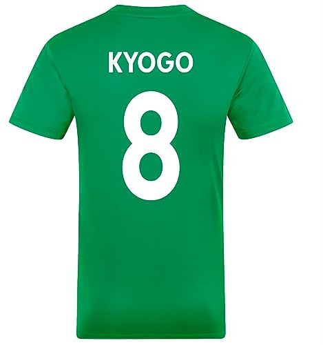 Celtic FC Mens Kyogo 8 Poly T-Shirt Green White Stripe 3XL