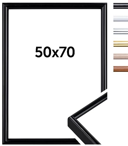 DÖRR Kunststoff Bilderrahmen New York - Modern - Echtes Glas schwarz 50x70