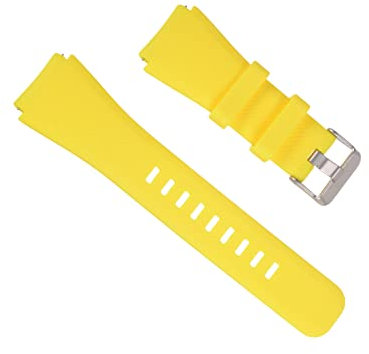 QUARKZMAN Bracelet de montre en caoutchouc de 22 mm de largeur, design unique, bracelet de montre en silicone de remplacement pour Gear S2 S3 S4 et GT/Smart Watch, jaune