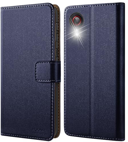 HOOMIL MagFlip Handyhülle für Samsung Galaxy Xcover 5 Hülle, [Erstklassige Handwerk] Premium Leder Tasche Klappbar Case Schutzhülle - Blau