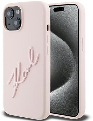 Karl Lagerfeld KLHCP15SSKSBMCP Hülle für iPhone 15 6.1 Rosa hardcase Silicone Karl Script