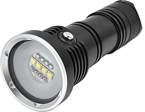 Linterna De 12 LED - Luz De Buceo De Aluminio De 10000 Lm Con 3 Colores De Iluminación - Antorcha Submarina IP68 Para Pesca De Buceo - Linterna Subacuática De 5 Modos De Iluminación Para Exteriores