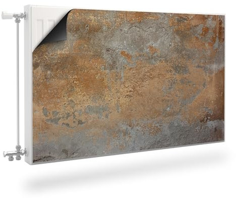 Muralo Heizkörperverkleidung, magnetische Heizkörperabdeckung für Plattenheizkörper aus Stahl oder Blech - Geruchlos und sicher für Gesundheit - Beton Rost Optik Br120cm x Hö.60cm