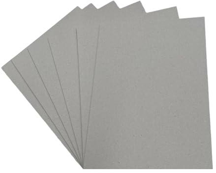 DJP Graupappe, A3, graue Rückwand, 2 mm, 2000 Mikron, extra dick, Bastelkarton, Grau, 10 A3-Blätter