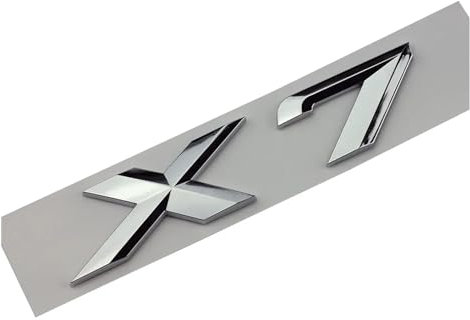 NIBOTT 3D ABS Schwarz Chrom Buchstaben for Autos Hinten Stamm Abzeichen X7 Emblem Logo Auto Aufkleber Fit for BMW X7 G07 X7 Fit for BMW Schriftzug Zubehör (Color : Chrome)