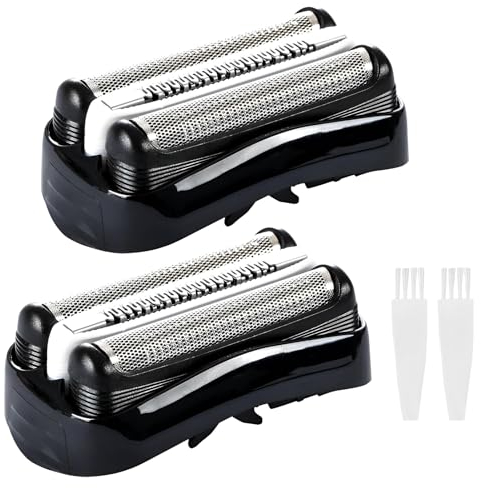 Elektrischer Scherkopf 2 Stück für Braun Series 3 Rasierer Ersatzköpfe Kompatibel mit S3 3000s, 3010s, 3040s, 3050cc, 3070cc, 3080s, 3090cc (32B, mit 2 Bürsten)