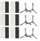 Kit de cepillos laterales de repuesto para Silvercrest SSRA 1 Robot Aspirador Accesorios, 6 filtros, 6 cepillos laterales