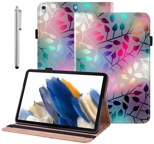 BOLELAW Étui pour iPad Air 3 2019 (3e génération 10,5) / iPad Pro 10,5 2017 - Étui portefeuille en cuir PU avec boucle pour stylo, emplacements pour cartes et béquille, feuille d'érable