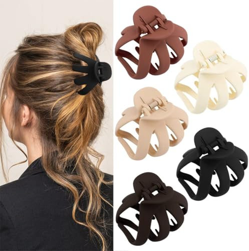ZMREN Pieuvre Pinces à Cheveux, 5 Pièces à Cheveux Pieuvre, Pince Cheveux Femme Grande, pour Femmes Accessoires Cheveux Convient Femmes Cheveux Epais