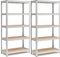 CILVANI 2 Scaffali In Metallo RIPIANI MDF Scaffale Ad Alta Portata Fino a 875 kg Con 5 Ripiani Regolabili 180 x 80 x 40 cm
