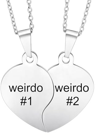 MeMeDIY Collane Abbinate con Puzzle a Cuore per Coppie Fidanzato/Fidanzata 2 pezzi Collana di Amicizia Collana di Relazione Collana di Relazione in Acciaio Inossidabile Argento Nero Oro Rosa -D3