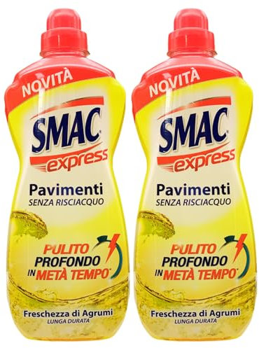 2x Detersivo Per Pavimenti Senza Risciacquo, Pulito Profondo In Metà Tempo. Profumo FRESCHEZZA DI AGRUMI a Lunga Durata 1000ml