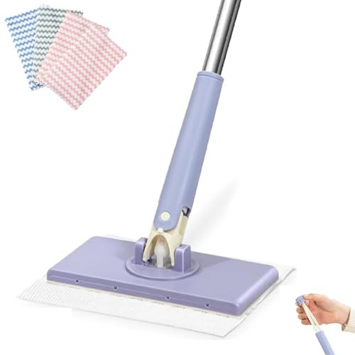 LXCJZY Mini Mop Automatico per Cambio Panni, Compatibile con Asciugamani, Spolverino per Pavimenti, Specchi e Pareti (Viola, 70 cm)