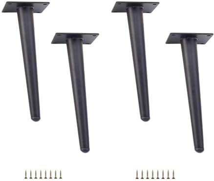 EIOTAZRE 4 Stück Schräge Möbelfüße, 20cm Möbelfüsse, Metall Tischbeine, Möbelbeine, Schrankbeine, Schwarze Möbelfüße, Edelstahl, für Tische Sofas TV-Schränke Stühle Schränke Ersatz-Schrankfüße