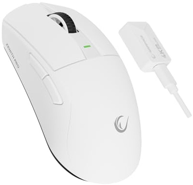Rampage Zenith Pro Souris de jeu sans fil, 26 000 DPI, connexion 2,4 GHz (blanc)