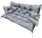 EDANTI Coussins d'assise pour balancelle hollywoodienne - Imperméables - Avec 2 coussins plus petits - Gris - 180 x 60 x 50 cm