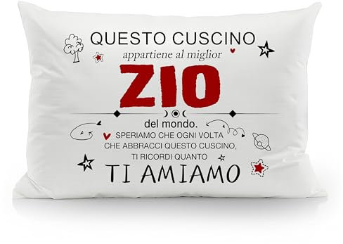 Aosumin Miglior Zio del mondo Speriamo che ogni volta che abbracci questo cuscino ti ricordi quanto ti amiamo Federe per lo zio Miglior zio per compleanno Festa del papà Ringraziamento Natale (zio-b)