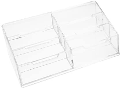 Uonlytech 2 Pezzi Porta biglietti da visita in acrilico organizzatore custodia per matite portaoggetti delicato contenitori Contenitore per bustine di tè titolare del bianca