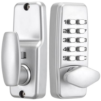 Cerradura de código mecánico digital, cerradura de puerta con contraseña impermeable para interiores y exteriores, con tornillo, cerradura de código de seguridad de aleación de zinc para el hogar