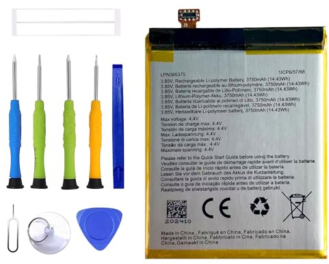 ERYNK LPN385375 Batterie de rechange compatible avec Crosscall Core X4 avec jeu d'outils