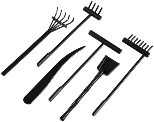 6 Pcs Sand Rake Box Rakes Mini Desk Rock Kit Tiny Ornament Push Tools Tray Zen Garden